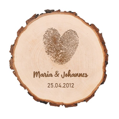 Holzscheibe mit gravur - mit,