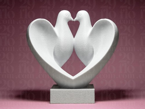 Taubenpaar liebe skulptur - taubenpaar,