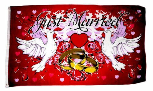 Fahne flagge just married - fahne, /