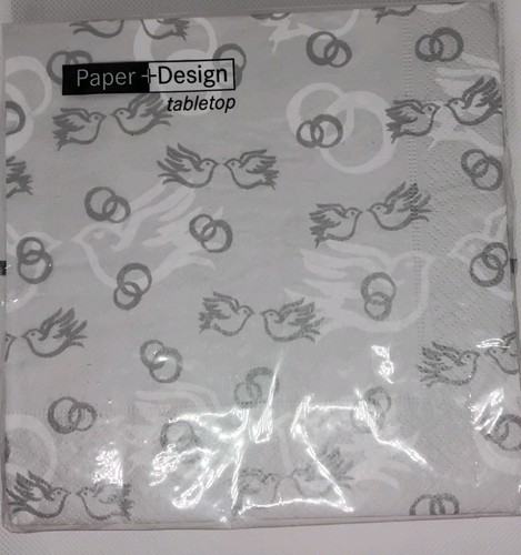 Serviette silber tauben ringe - tauben,
